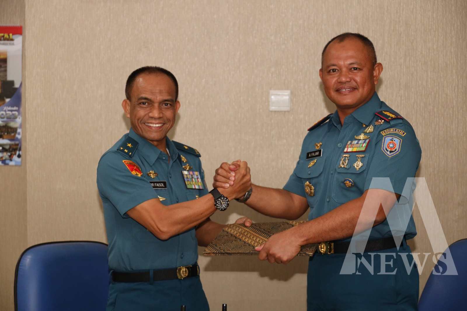 Brigjen TNI Marinir Amir Faisol bersama Kolonel Marinir Ahmad Fajar