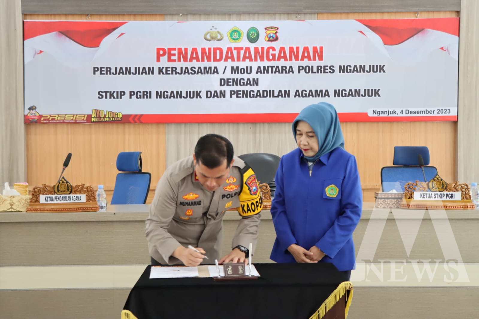 Kapolres Nganjuk AKBP Muhammad lakukan MOU dengan STKIP PGRI Nganjuk