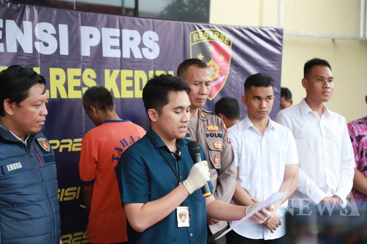 Satreskrim Polres Kediri Ringkus Tersangka Curanmor beserta barang buktinya