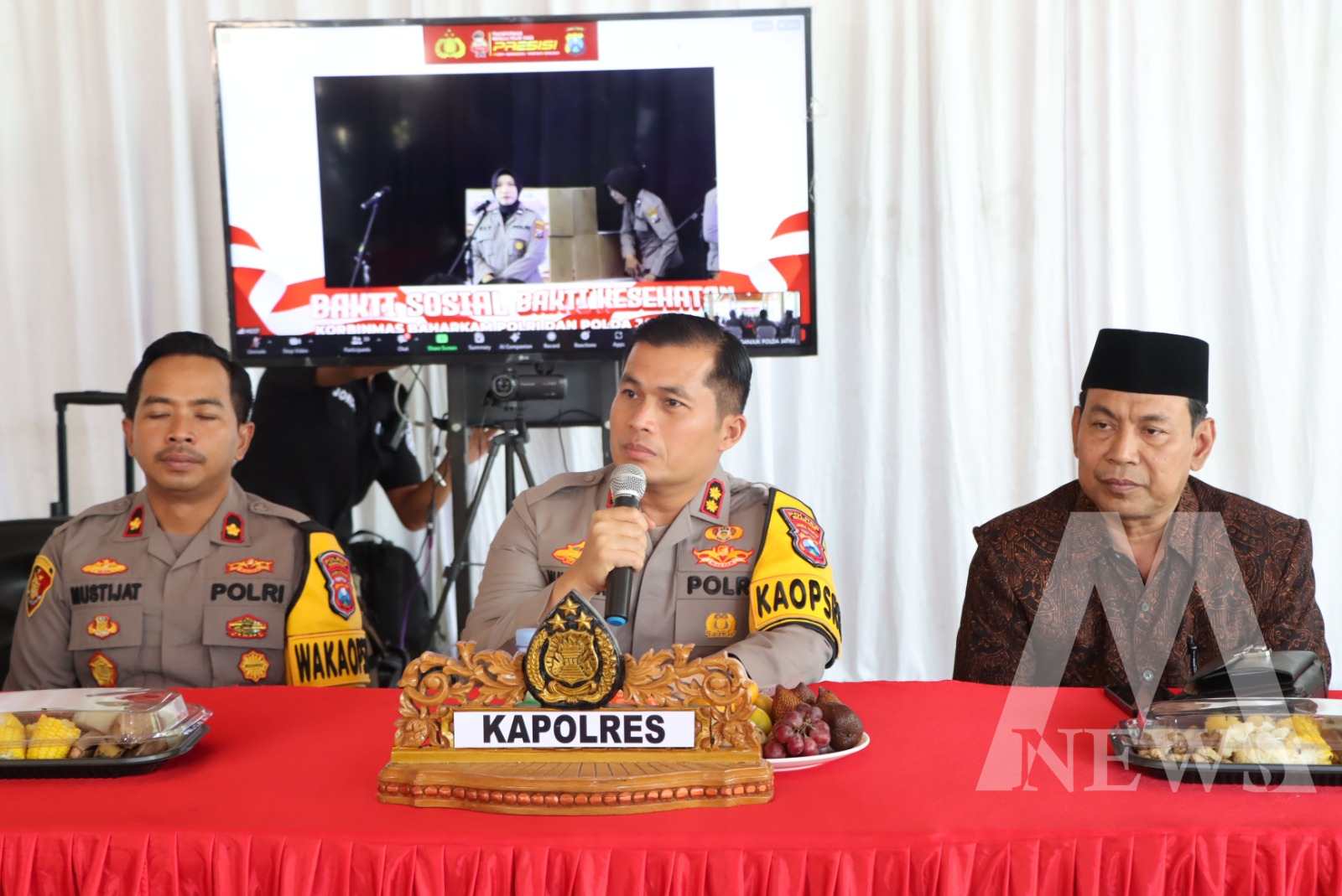 Kapolres Nganjuk AKBP Muhammad saat Baksos dan Bakkes