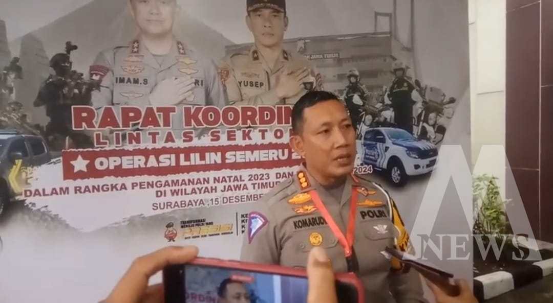 Dirlantas Polda Jatim Kombespol Komarudin selaku Kasatgas Opsda Operasi Lilin Semeru 2023