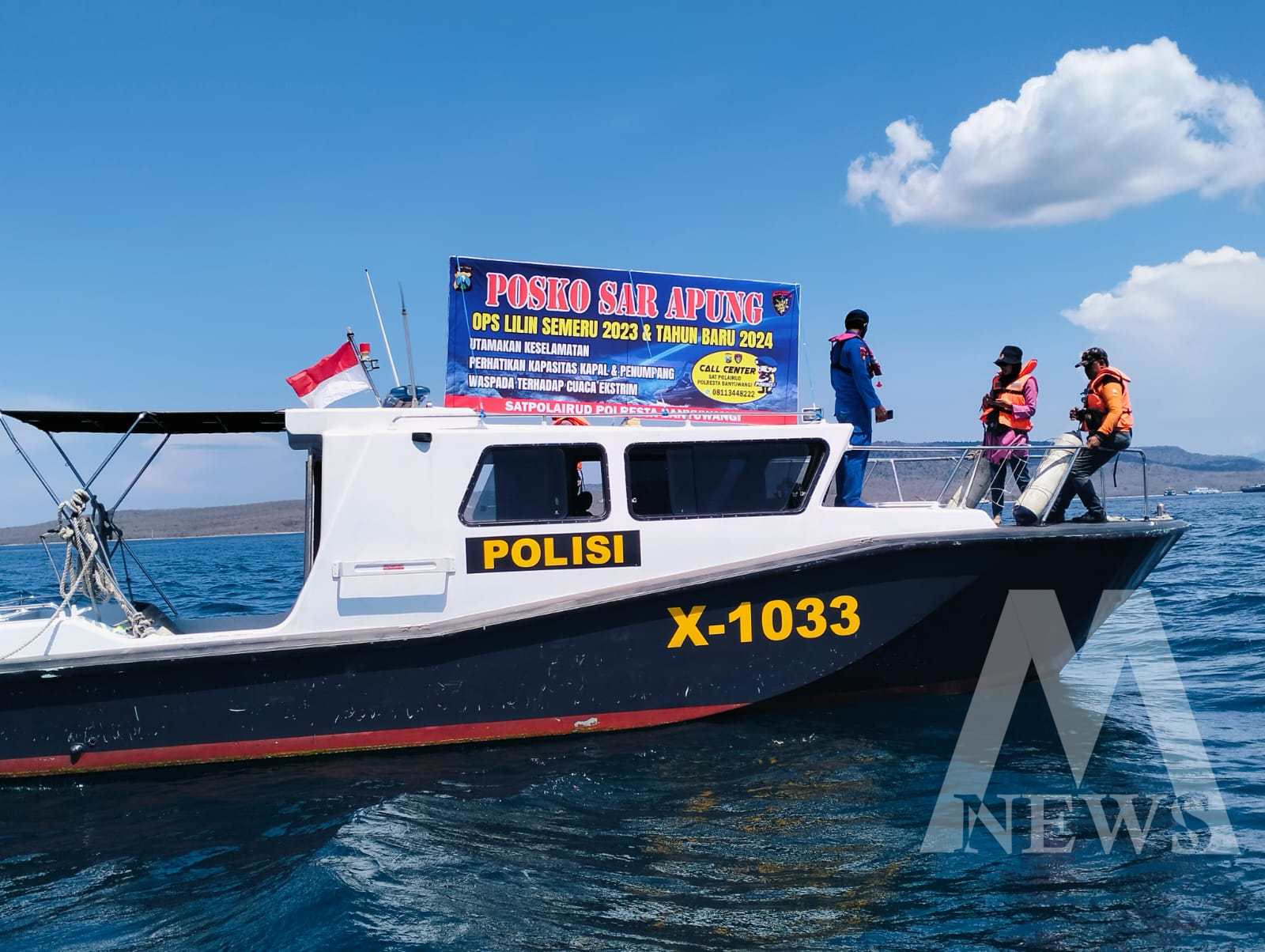 Satpolairud Polresta Banyuwangi Patroli di Selat Bali