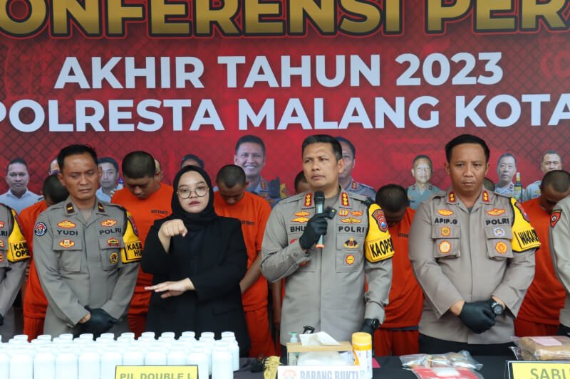 Polresta Malang Kota ungkap 1.086 Kasus di tahun 2023