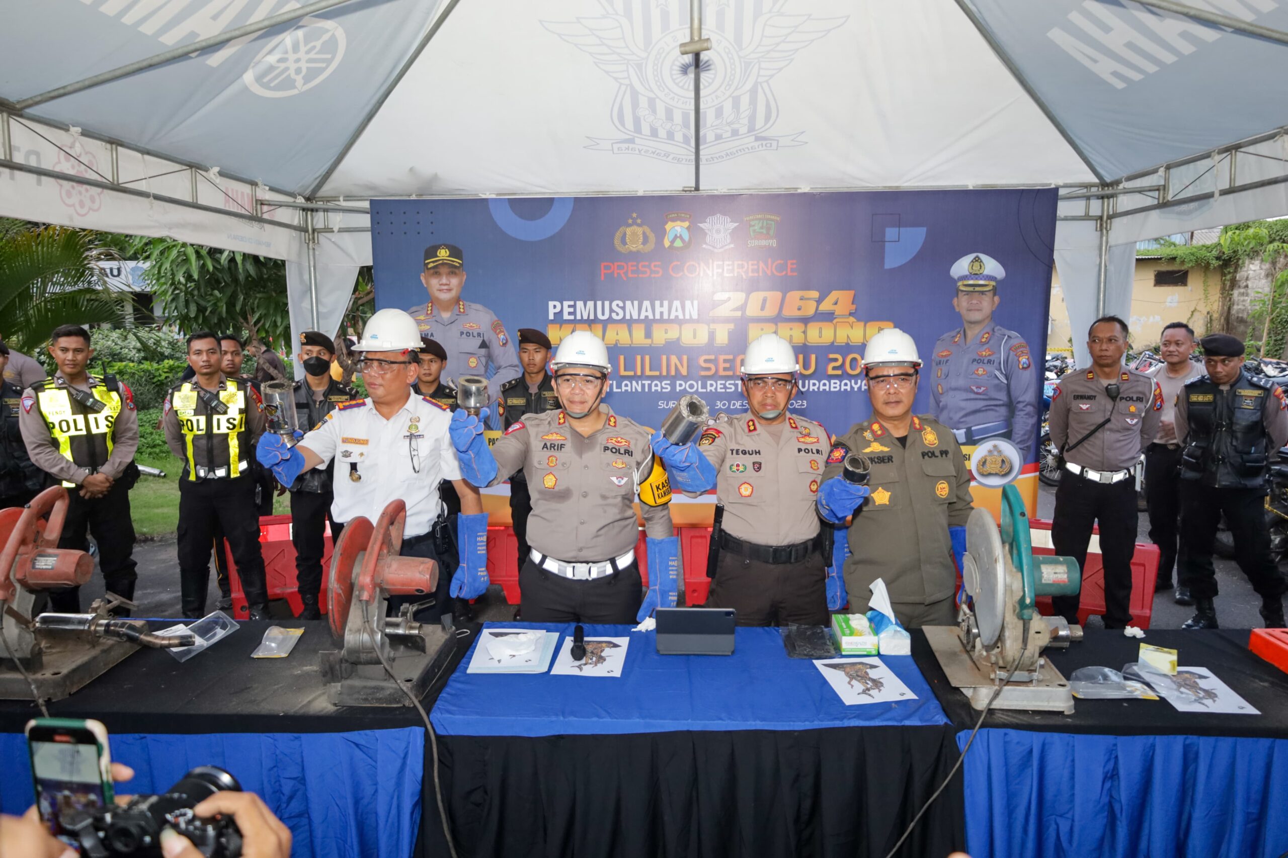 Satlantas Polrestabes Surabaya musnahkan 2.065 knalpot brong