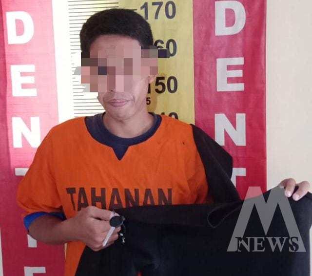 Tersangka diamankan Polisi beserta barang buktinya