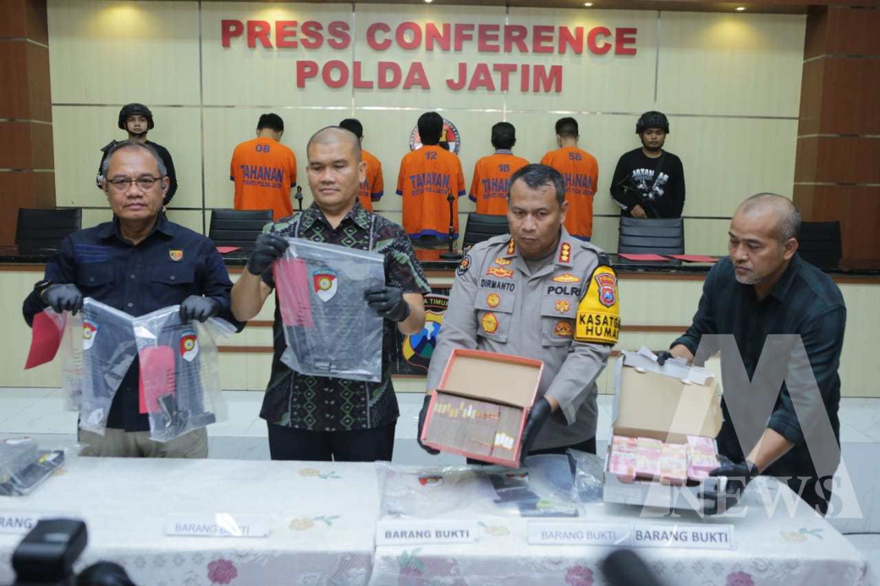 Ditreskrimum Polda Jatim tetapkan 5 tersangka penembakan di Sampang