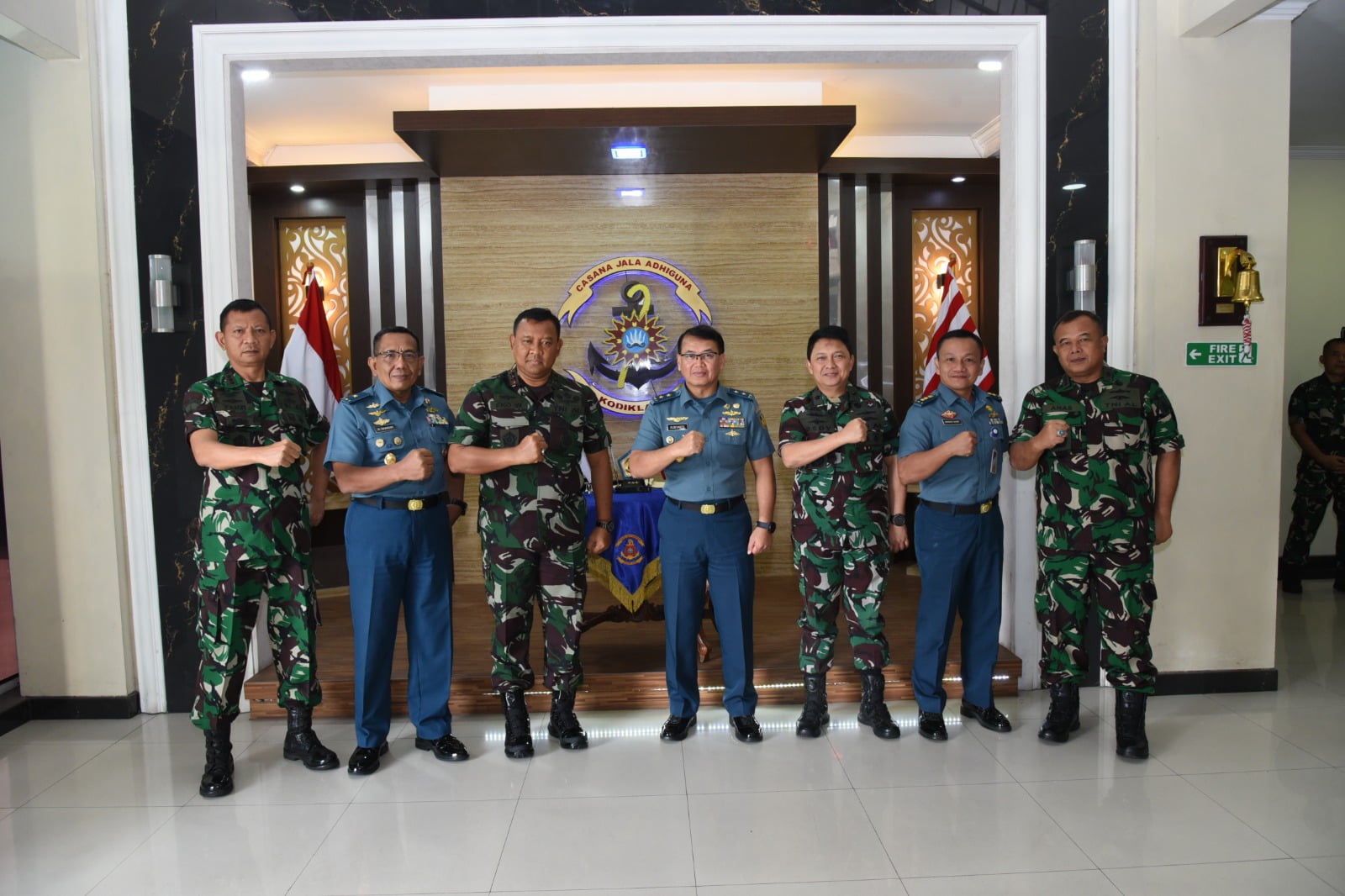 Wadan Kodiklatal Laksda TNI Eko Wahjono terima courtesy call Irjenal Laksda TNI Rubiyanto