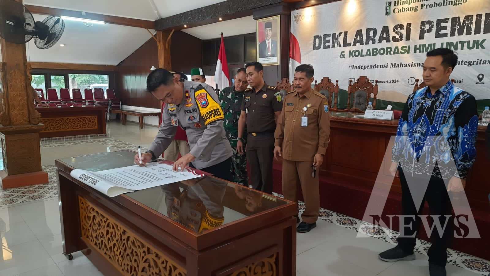 Wakapolres Probolinggo Kompol Supiyan hadiri Deklarasi Pemilu Damai