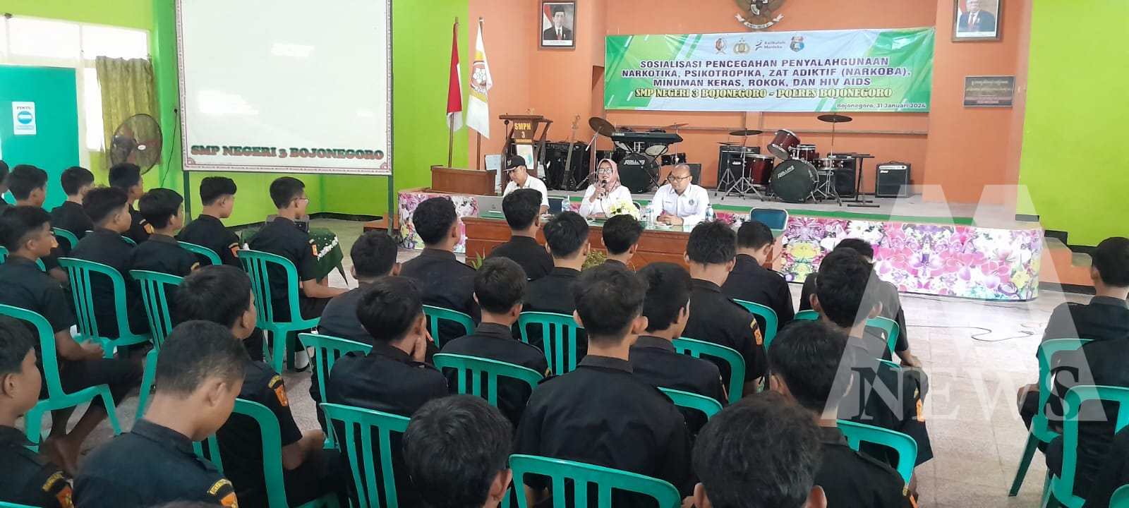 Satresnarkoba Polres Bojonegoro sosialisasi bahaya Narkoba di SMPN 3