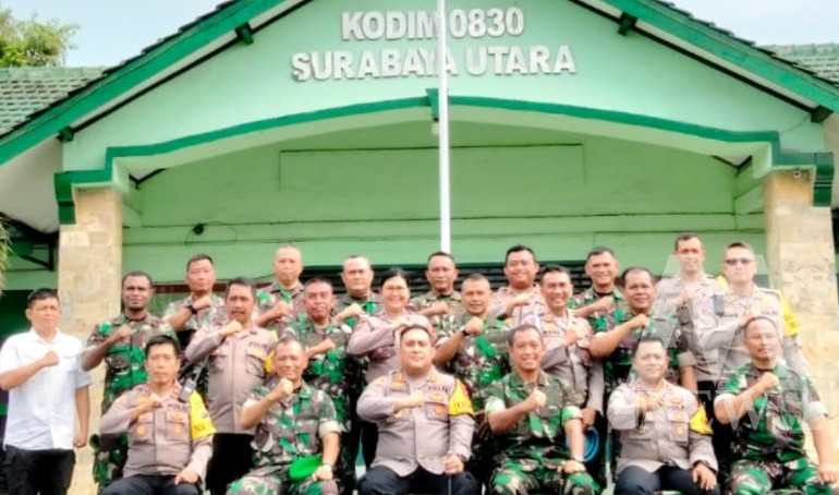 Kapolres Tanjung Perak AKBP William Cornelis Tanasale silaturahmi ke Kodim 0830 SU