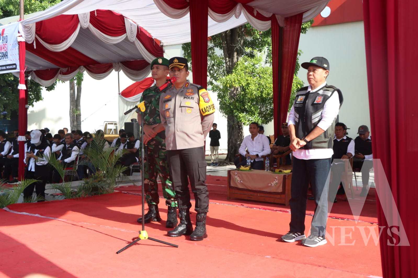 Kapolres Nganjuk AKBP Muhammad hadiri Apel Siaga Pengawasan Pemilu 2024