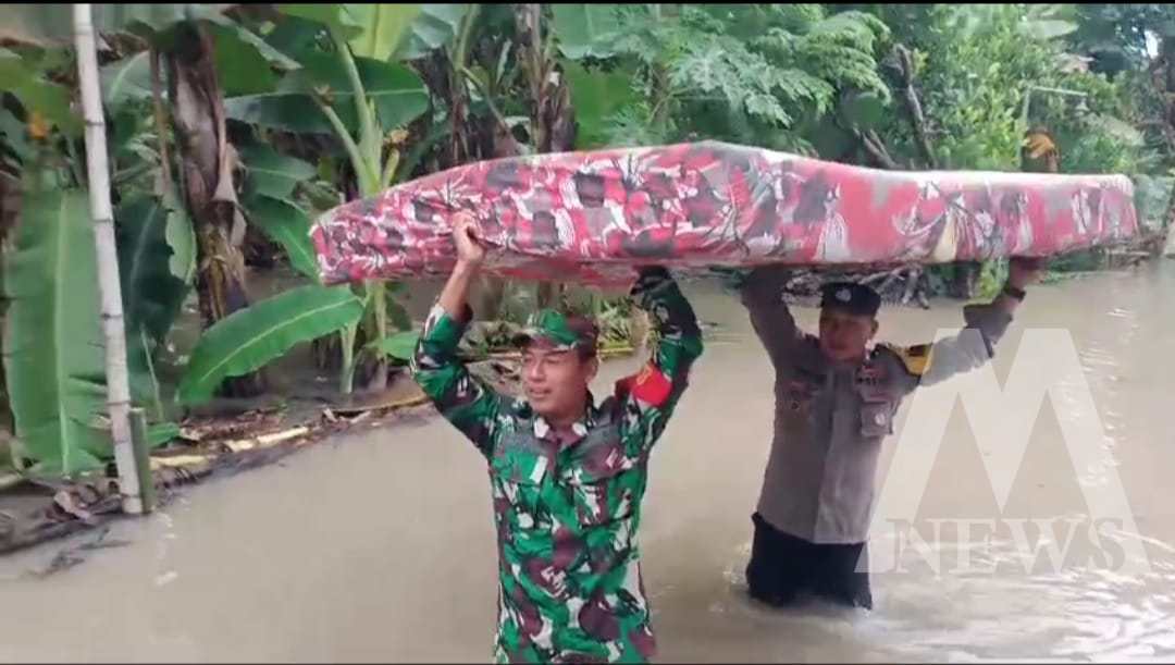 Polres Ngawi dan TNI Tanggap Bencana