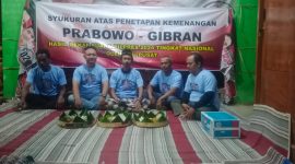 Relawan Bolo Gibran Nganjuk selamatan kemenangan Prabowo-Gibran