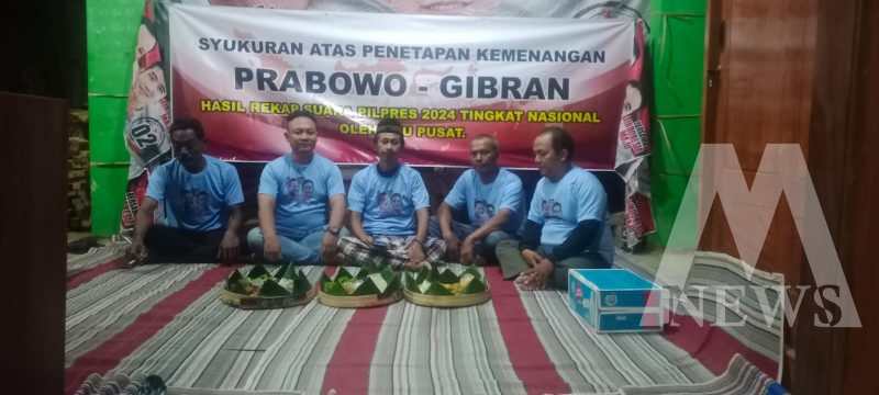 Relawan Bolo Gibran Nganjuk selamatan kemenangan Prabowo-Gibran
