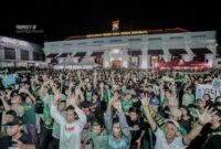 Meriah dan semarak bonek bonita nobar Persebaya vs Arema FC di Polrestabes Surabaya