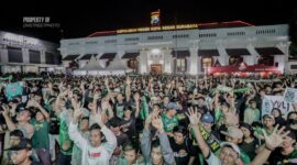Meriah dan semarak bonek bonita nobar Persebaya vs Arema FC di Polrestabes Surabaya
