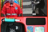 Pelaku diamankan Polisi beserta barang buktinya
