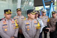 Kapolres Nganjuk AKBP Muhammad saat tinjau terminal bus