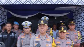 Kapolres Lamongan AKBP Bobby A. Condroputra didampingi Wakapolres Kompol Akay Fahli Cek Pospam dan Posyan