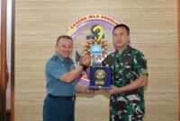 Dankodiklatal Letjen TNI Marinir Nur Alamsyah Terima Courtesy Call Pangkoarmada II Laksda TNI Ariantyo Condrowibowo