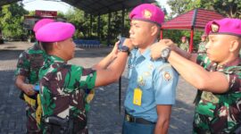 Danpuslatmar Kodikalatal Kolonel Marinir Yudi Asmar pimpin upacara kenkat, halal bihalal dan jam komandan