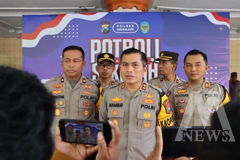 Kapolres Nganjuk AKBP Muhammad didampingi PJU Polres Nganjuk