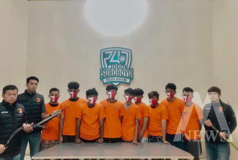 Polisi amankan 9 pelaku Pembacokan beserta barang buktinya