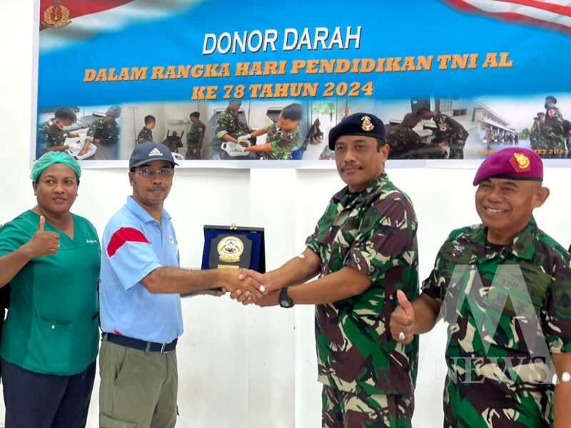 Peringati Hari Pendidikan TNI AL ke-78, Satdik 3 Kodiklatal Sorong Gelar Donor Darah