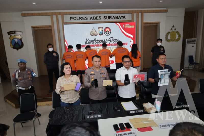 Satreskrim Polrestabes Surabaya tangkap 7 pelaku beserta barang buktinya