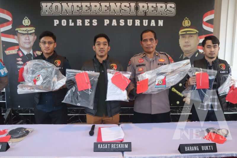 Polisi amankan Gangster Viral di Medsos beserta barang buktinya