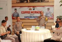 Kapolres Pacitan AKBP Agung Nugroho saat Coffee Morning
