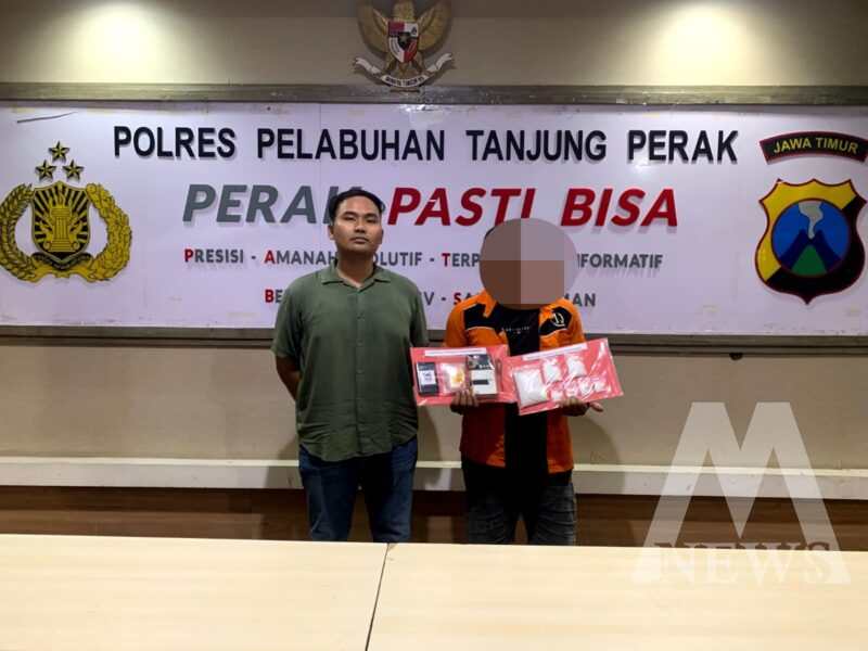 Polres Tanjung Perak amankan sopir pengedar Sabu beserta barang buktinya