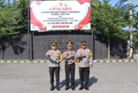 Kapolres Nganjuk AKBP Muhammad saat upacara kenkat pengabdian