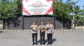 Kapolres Nganjuk AKBP Muhammad saat upacara kenkat pengabdian