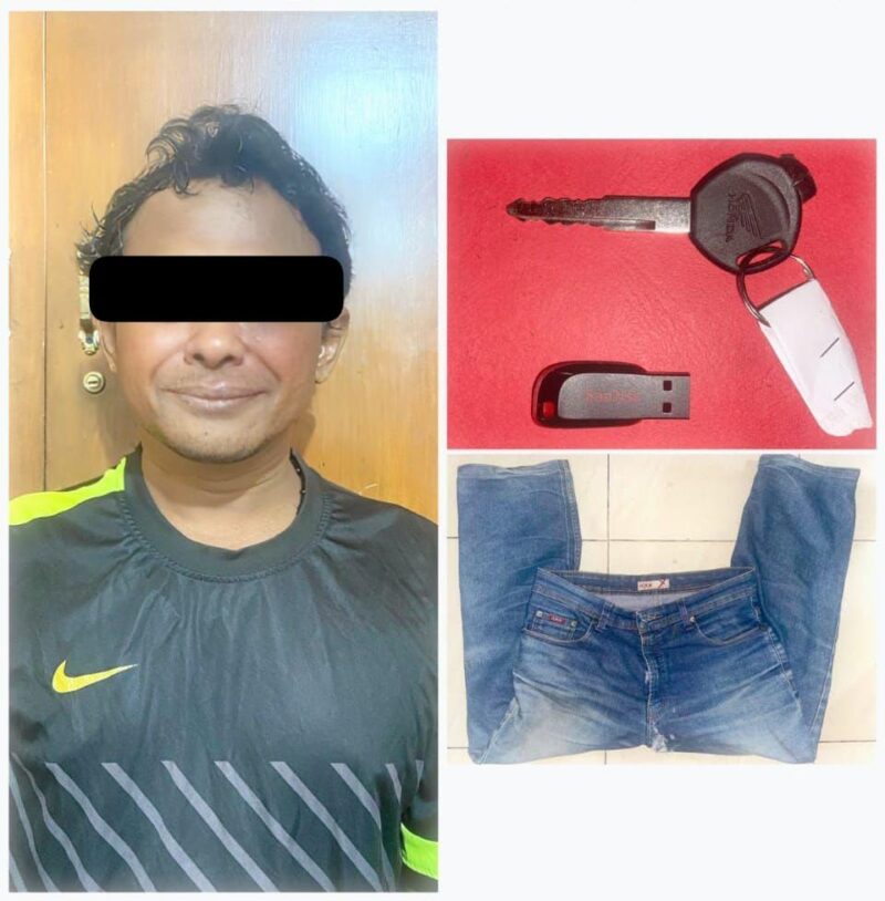 Tersangka diamankan Polisi beserta barang buktinya