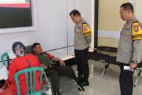 Kapolres Nganjuk AKBP Muhammad gelar Bakkes donor darah dan Vaksinasi Influenza