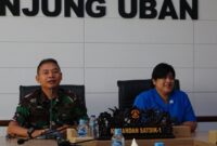 Dansatdik – 1 Kodiklatal Kolonel Laut (P) I Gede Merta Yasa didampingi Ketua Jalasenastri Satdik - 1 Kodiklatal Ny. Ni Putu Ardilin I Gede