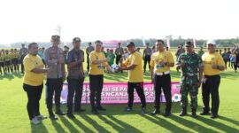 Kapolres Nganjuk AKBP Muhammad resmikan Open Turnamen Sepak Bola U-12 Kapolres Nganjuk Cup 2024