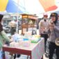 Polwan Polres Mojokerto Kota lakukan patroli Kamtibmas di pasar