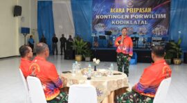 Dankodiklatal Letjen TNI Marinir Nur Alamsyah saat memberikan sambutan