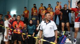 Dankodiklatal Letjen TNI Marinir Nur Alamsyah saat tinjau pekan olahraga