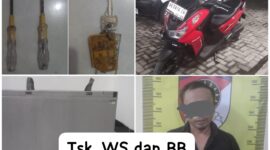 Tersangka diamankan Polisi beserta barang buktinya