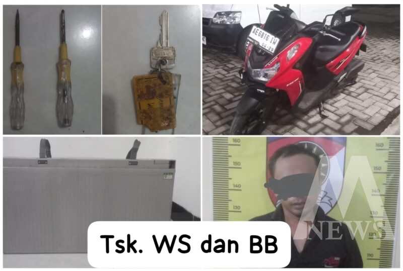 Tersangka diamankan Polisi beserta barang buktinya