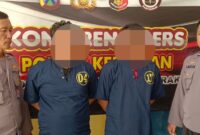 Tersangka diamankan Polisi beserta barang buktinya
