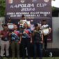 Dankodikmar Kodiklatal Brigjen TNI Marinir Samson Sitohang saat ikuti lomba menembak