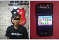 Pelaku judi online diamankan Reskrim Polsek Krembangan beserta barang buktinya