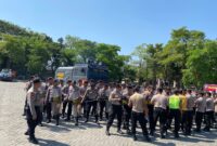 Persiapan pengamanan pilkada serentak tim Dalmas berlatih intensif