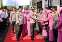 Kapolres Nganjuk AKBP Muhammad sambut Kapolres Nganjuk baru AKBP Siswantoro