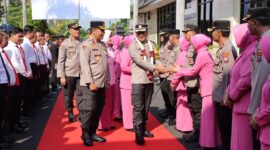 Kapolres Nganjuk AKBP Muhammad sambut Kapolres Nganjuk baru AKBP Siswantoro