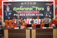 Satreskrim Polres Kediri Kota ungkap 8 kasus dan amankan 13 tersangka
